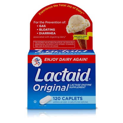 Lactaid® Original Dietary Supplement Lactase Enzyme 3,300 IU Strength Tablet 120 per Box Unflavored (696219_BT)