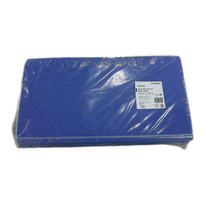 McKesson Sterilization Wrap White / Blue 24 X 24 Inch Dual Layer SMS Polypropylene (1243664_BG)