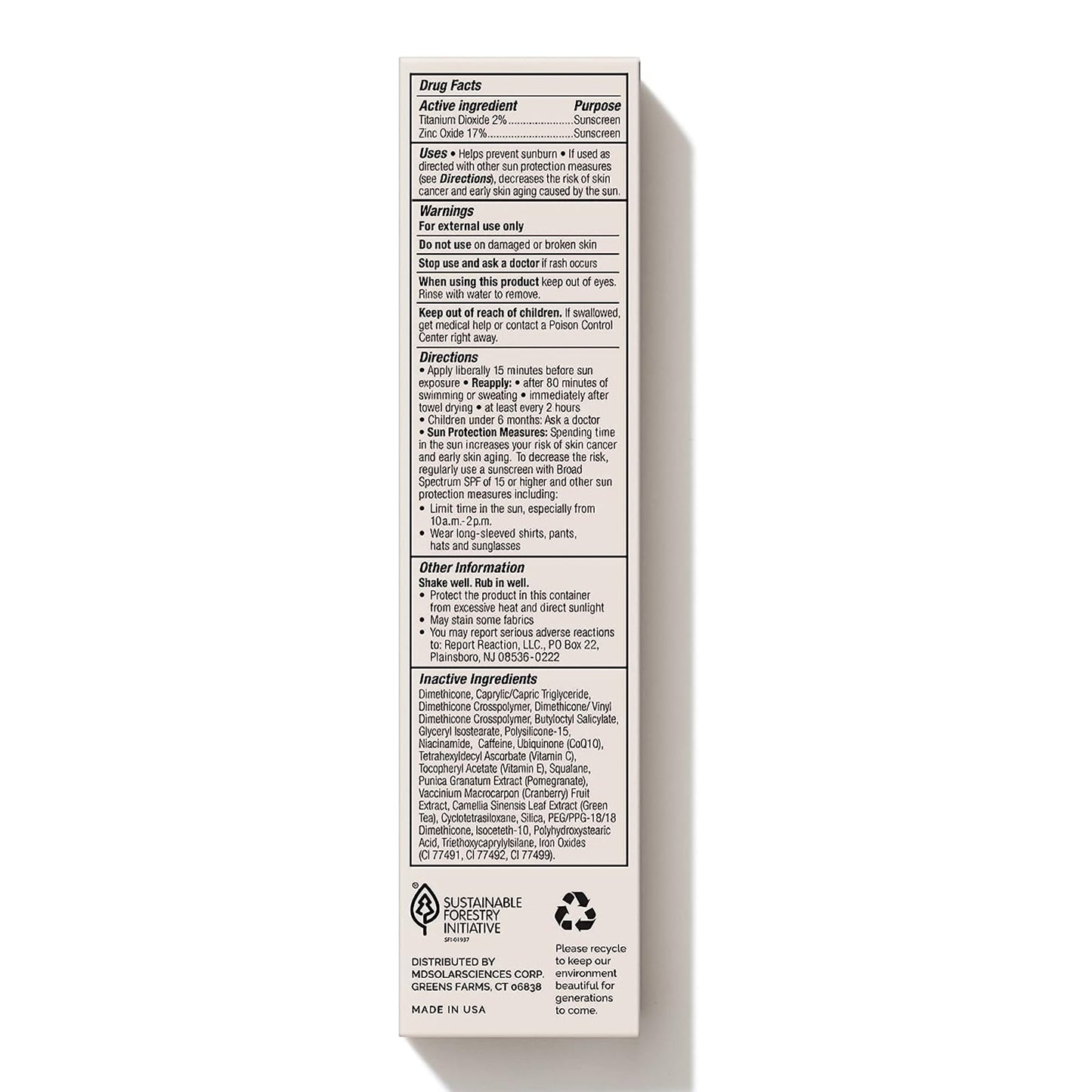 MDSolarsciences™ MD Mineral BB Crème Makeup with Sunscreen SPF 50 Cream 1.23 oz. Tube (1230947_PK)