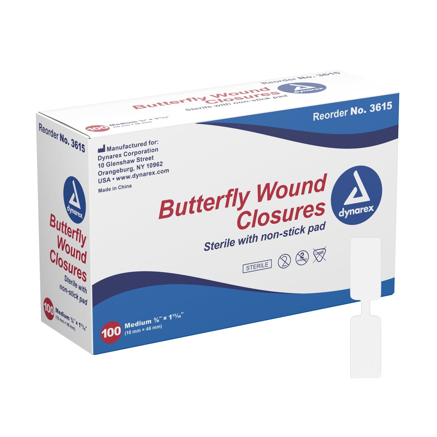 Secure Strip™ Skin Closure Strip 3/8 X 1-13/16 Inch Plastic Butterfly Closure White (747212_CS)