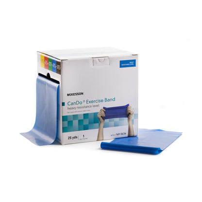 McKesson CanDo® Exercise Resistance Band Blue 5 Inch X 25 Yard Heavy Resistance (1073320_EA)