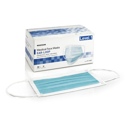 McKesson Procedure Mask ASTM Level 1 Earloops One Size Fits Most (1196784_CS)