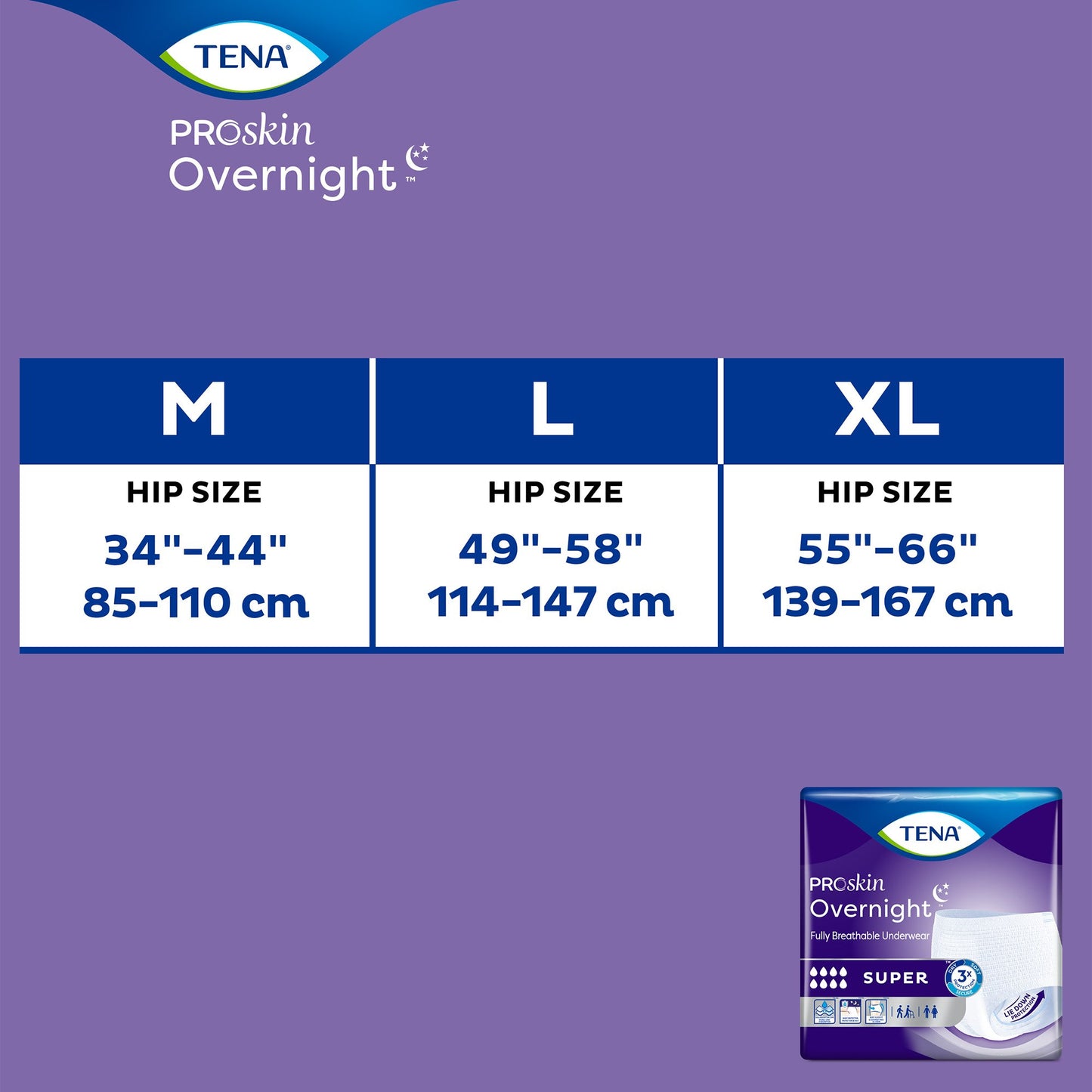 TENA ProSkin Overnight™ Super Unisex Adult Absorbent Underwear Pull On with Tear Away Seams Medium Disposable Heavy Absorbency (1053408_CS)