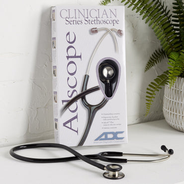 Adscope® 603 Clinician Stethoscope Black 1-Tube 22 Inch Tube Double Sided Chestpiece (363826_EA)