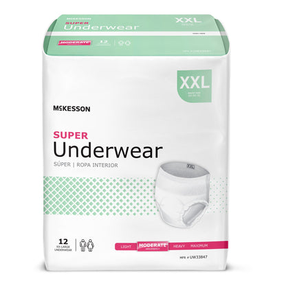 McKesson Unisex Adult Absorbent Underwear Pull On with Tear Away Seams 2X-Large Disposable Moderate Absorbency (1222511_BG)