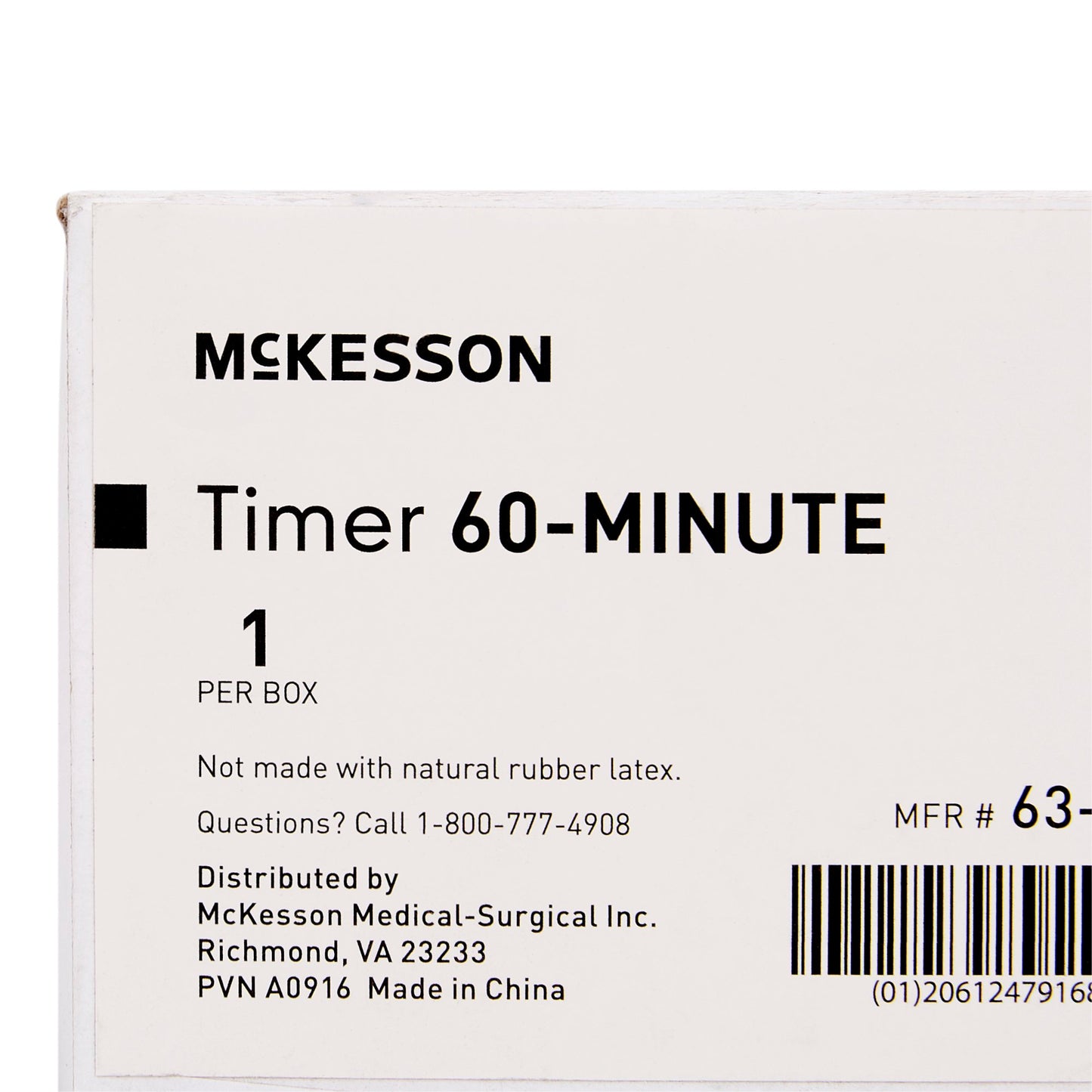 McKesson Mechanical Timer Count Down 60 Minutes Dial Display (476695_EA)