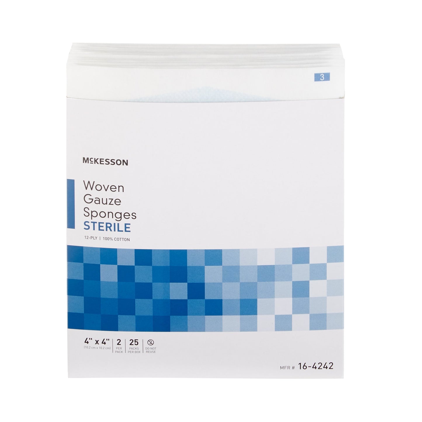 McKesson Gauze Sponge 4 X 4 Inch 12-Ply Sterile 2 per Pack (762703_CS)