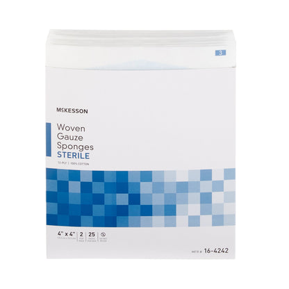 McKesson Gauze Sponge 4 X 4 Inch 12-Ply Sterile 2 per Pack (762703_CS)