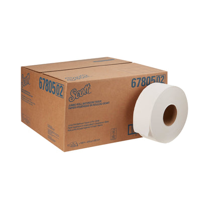 Scott® Essential 100% Recycled Fiber JRT Toilet Tissue White 2-Ply Jumbo Size Cored Roll Continuous Sheet 3-11/20 Inch X 1000 Foot (816401_CS)