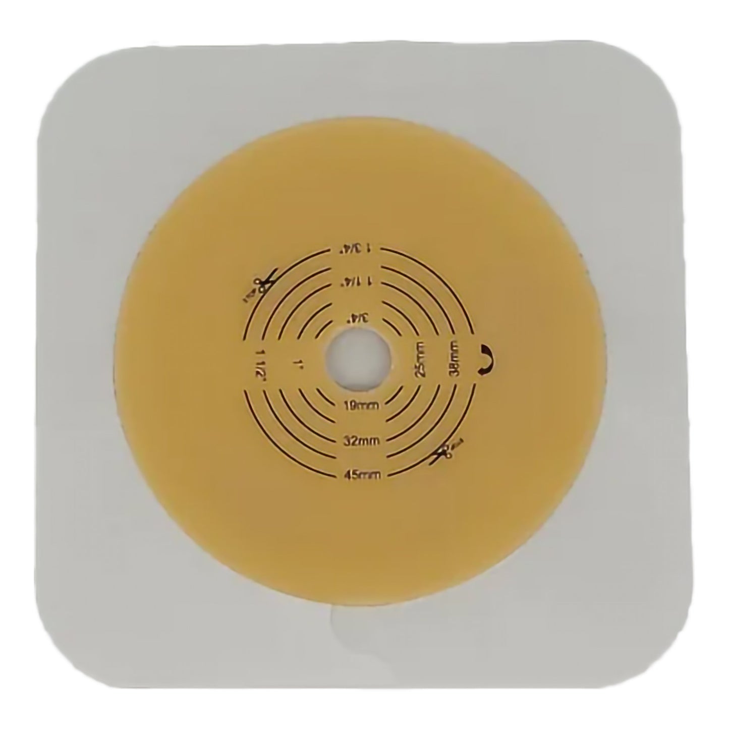 Safe N Simple Ostomy Barrier Trim to Fit, Extended Wear Adhesive Tape Collar 57 mm Flange Red Code System Up to 1-3/4 Inch Opening 5 X 5 Inch (1243999_BX)