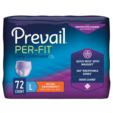 Prevail® Per-Fit® Female Adult Absorbent Underwear Pull On with Tear Away Seams Large Disposable Moderate Absorbency (1083189_CS)