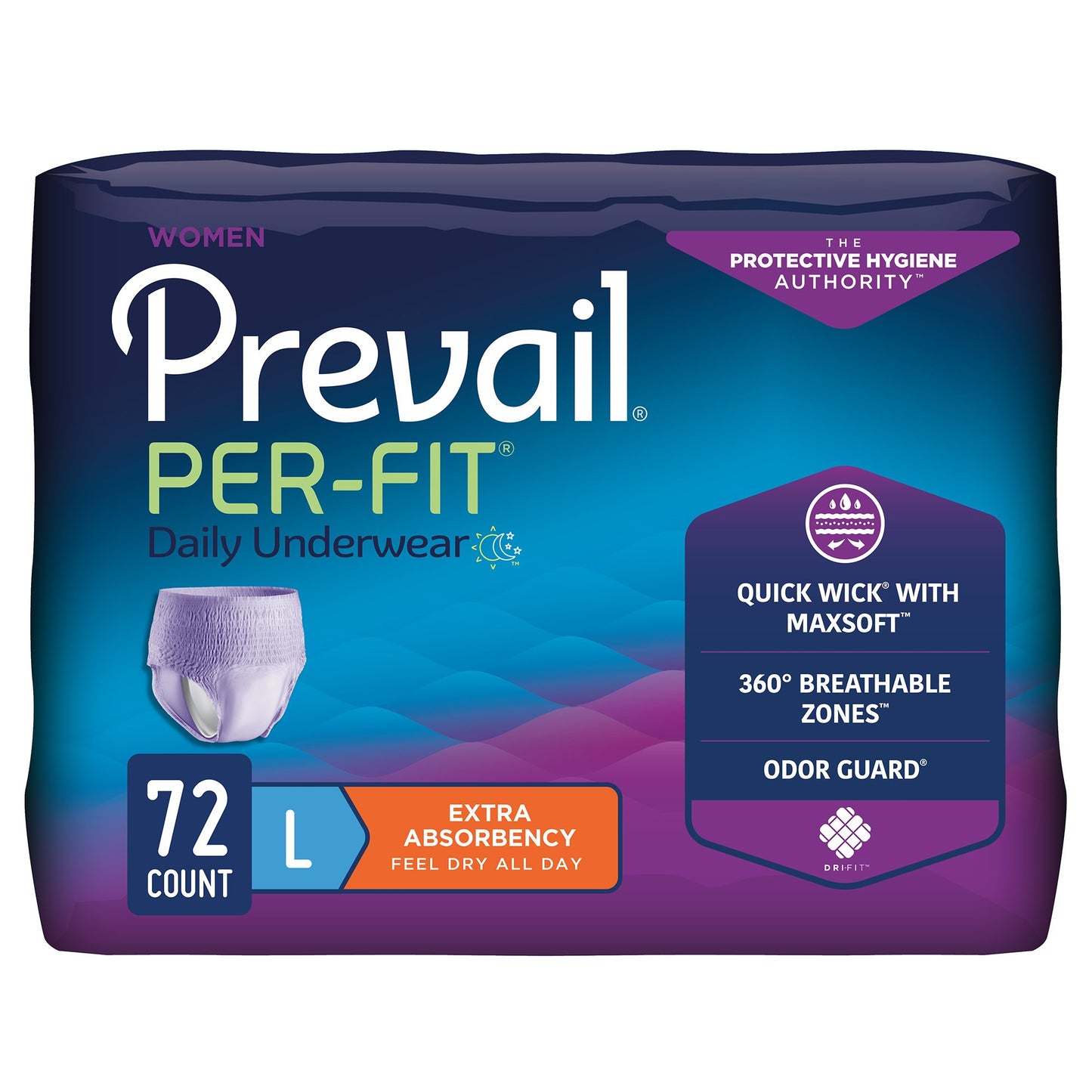 Prevail® Per-Fit® Female Adult Absorbent Underwear Pull On with Tear Away Seams Large Disposable Moderate Absorbency (1083189_BG)