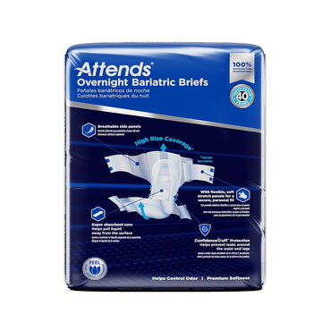 Attends® Overnight Bariatric Unisex Adult Incontinence Brief 5X-Large Disposable Heavy Absorbency (1254292_CS)