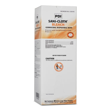 Sani-Cloth® Bleach Surface Disinfectant Cleaner Premoistened Germicidal Manual Pull Wipe 40 Count Individual Packet Chlorine Scent NonSterile (809669_BX)