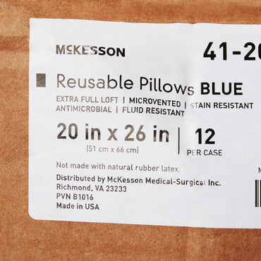 McKesson Bed Pillow 20 X 26 Inch Blue Reusable (939591_EA)