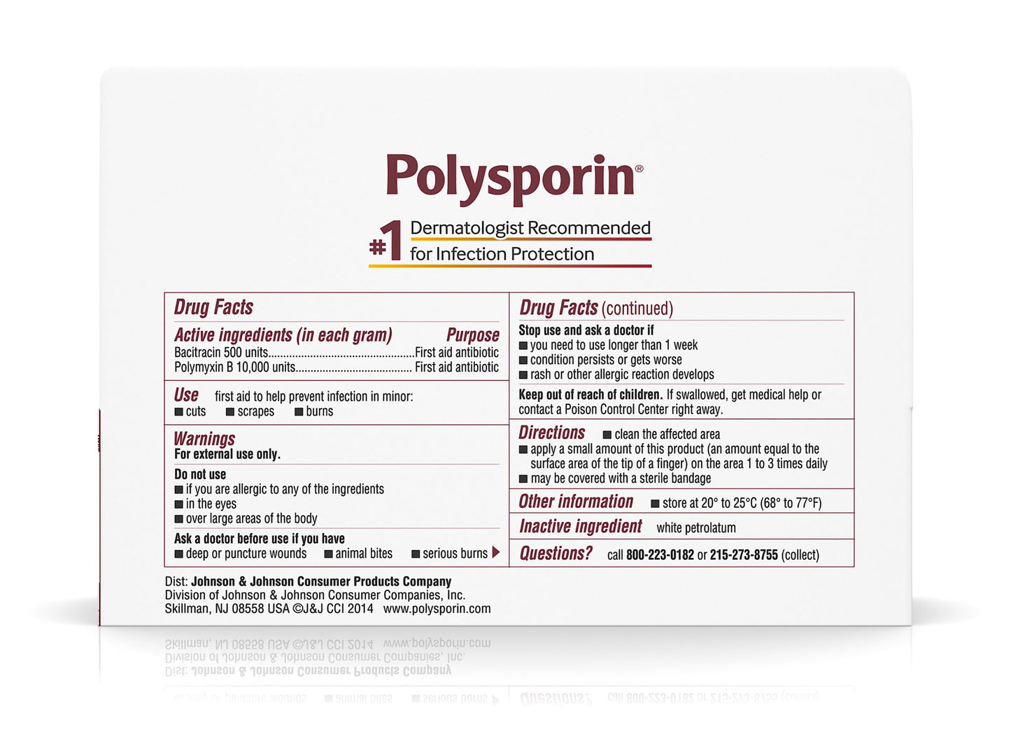 Polysporin® First Aid Antibiotic Bacitracin / Polymyxin B Ointment 1 oz. Tube (495868_CS)