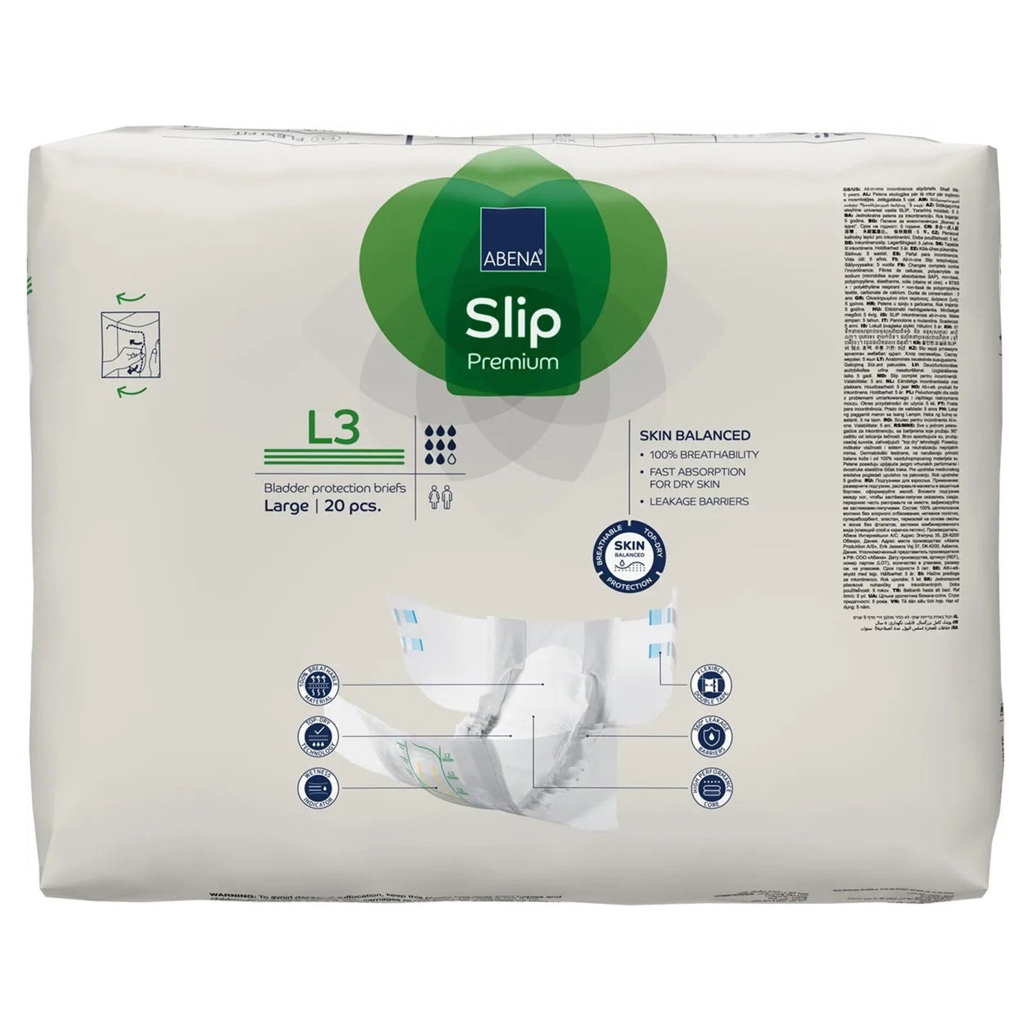 Abena® Slip Premium L3 Unisex Adult Incontinence Brief Large Disposable Heavy Absorbency (1218207_CS)