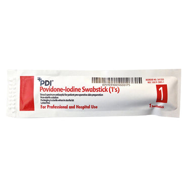 PDI® Impregnated Swabstick 10% Strength Povidone-Iodine Individual Packet NonSterile (188681_BX)