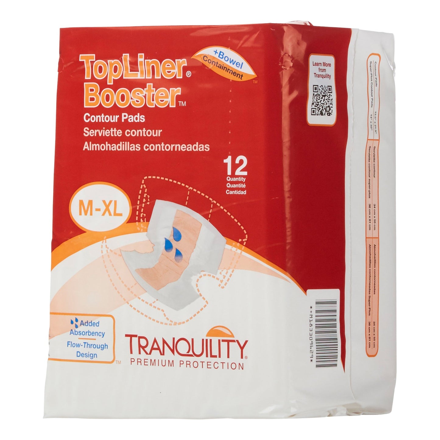 Tranquility® Top Liner® Contour Booster Pad 13-1/2 X 21-1/2 Inch Heavy Absorbency Super Absorbent Core One Size Fits Most (491366_BG)