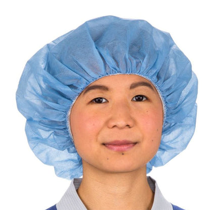 Cardinal Bouffant Cap One Size Fits Most Blue Elastic Closure (447550_BX)