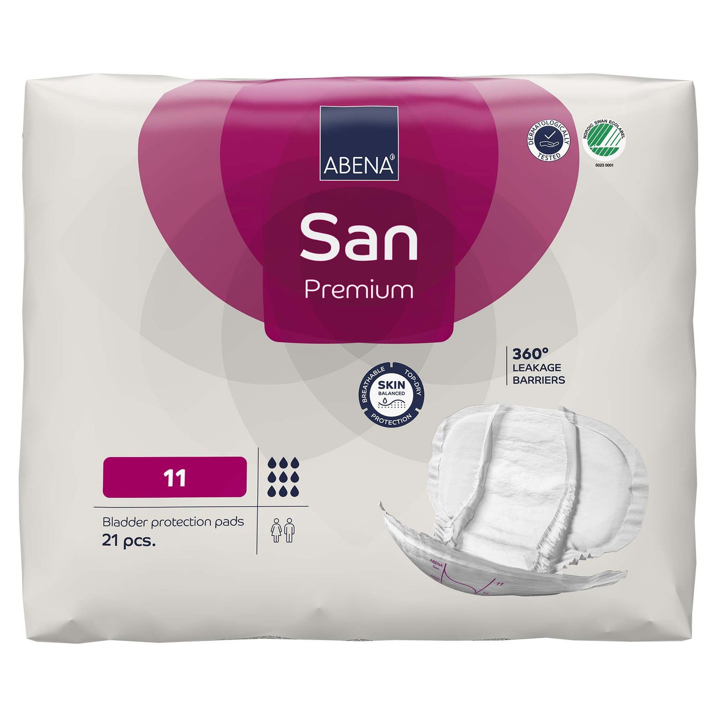 Abena® San Premium Incontinence Liner 14.5 X 28.7 Inch Heavy Absorbency Fluff / Polymer Core Size 11 (1218223_CS)