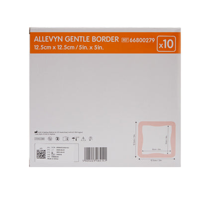Allevyn Gentle Border Foam Dressing 5 X 5 Inch With Border Film Backing Silicone Gel Adhesive Square Sterile (665773_EA)