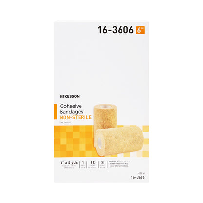 McKesson Cohesive Bandage 6 Inch X 5 Yard Self-adherent Closure Tan NonSterile Standard Compression (464155_CS)