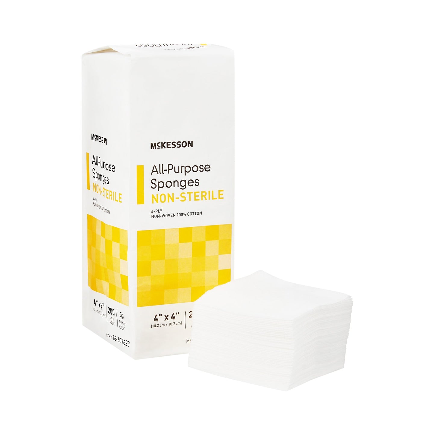 McKesson Nonwoven Sponge 4 X 4 Inch 4-Ply NonSterile 200 per Pack (481053_PK)