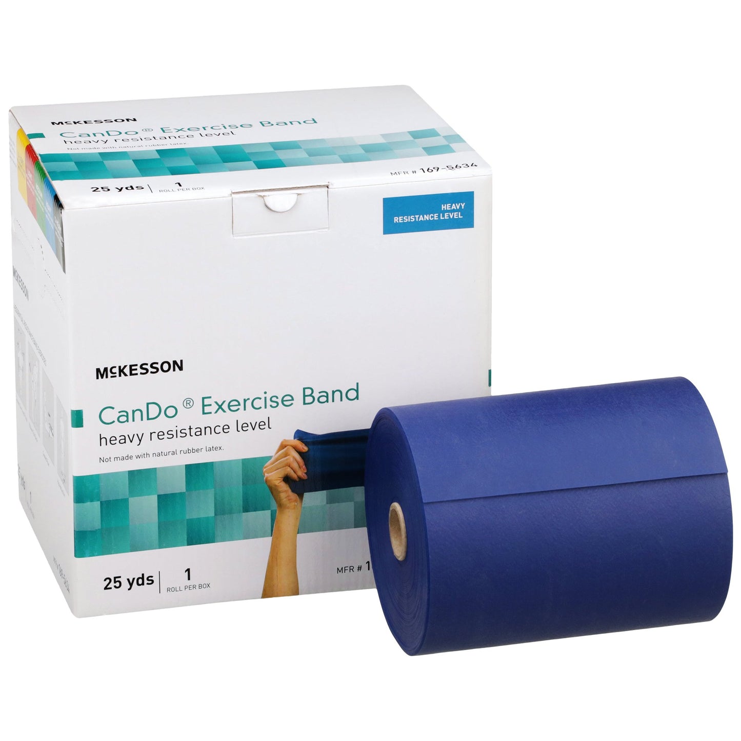 McKesson CanDo® Exercise Resistance Band Blue 5 Inch X 25 Yard Heavy Resistance (1073320_EA)