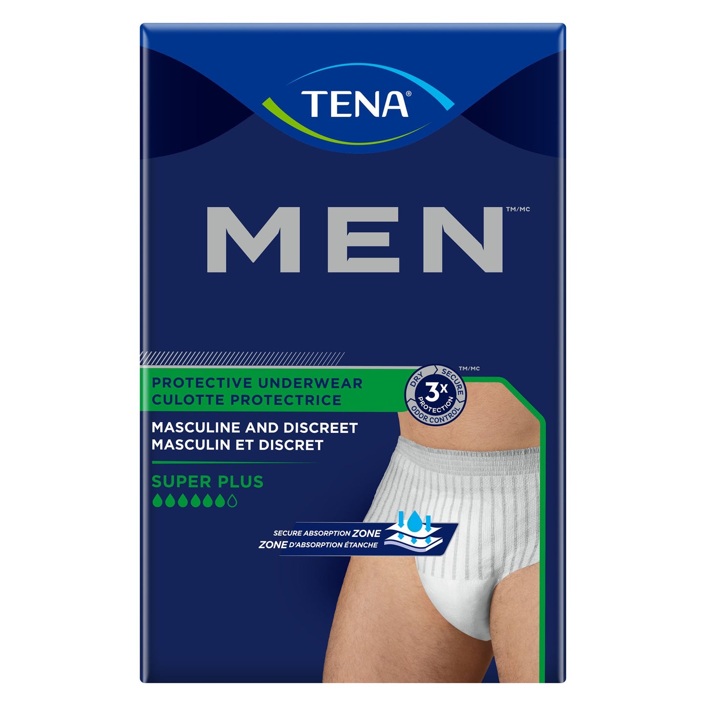 TENA® MEN™ Super Plus Male Adult Absorbent Underwear Pull On with Tear Away Seams Large / X-Large Disposable Heavy Absorbency (738751_BG)