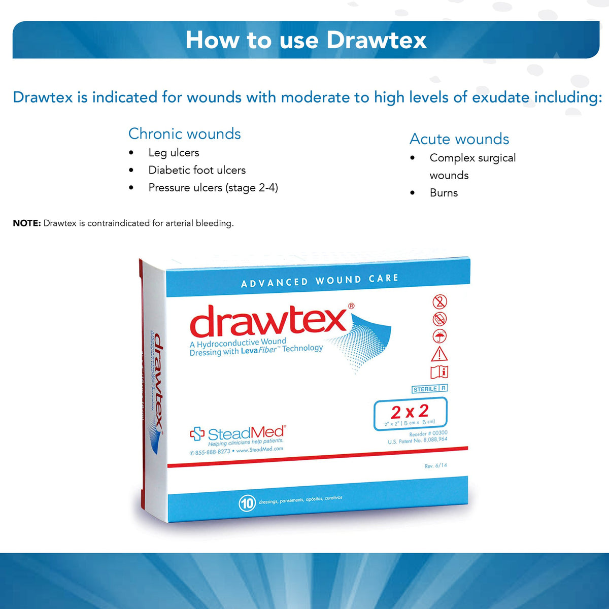 Drawtex Ressing Drawtex® Hydroconductive Wound Dressing 2 X 2 Inch Square (761644_EA ...