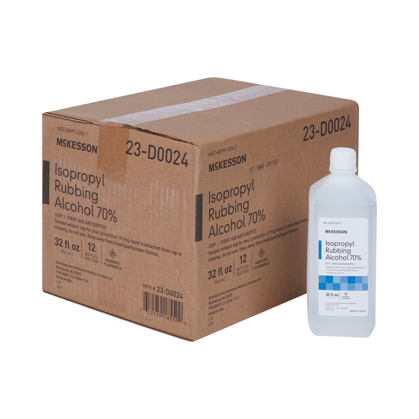 McKesson Brand Antiseptic Isopropyl Alcohol Topical Liquid 32 oz. Bottle (556517_CS)