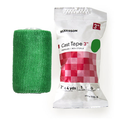 McKesson Cast Tape 3 Inch X 12 Foot Fiberglass Green (733693_BX)