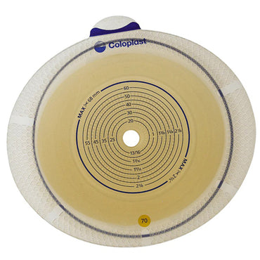 SenSura® Flex Xpro Ostomy Barrier Trim to Fit, Standard Wear Double Layer Adhesive 70 mm Flange Yellow Code System 3/8 to 2-3/4 Inch Opening (736460_BX)