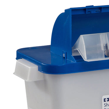 PharmaSafety™ Pharmaceutical Waste Container White Base 16-1/2 H X 13-3/4 W X 6 D Inch Horizontal Entry 3 Gallon (440485_CS)