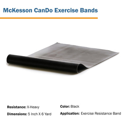 McKesson CanDo® Exercise Resistance Band Black 5 Inch X 6 Yard X-Heavy Resistance (1073315_EA)