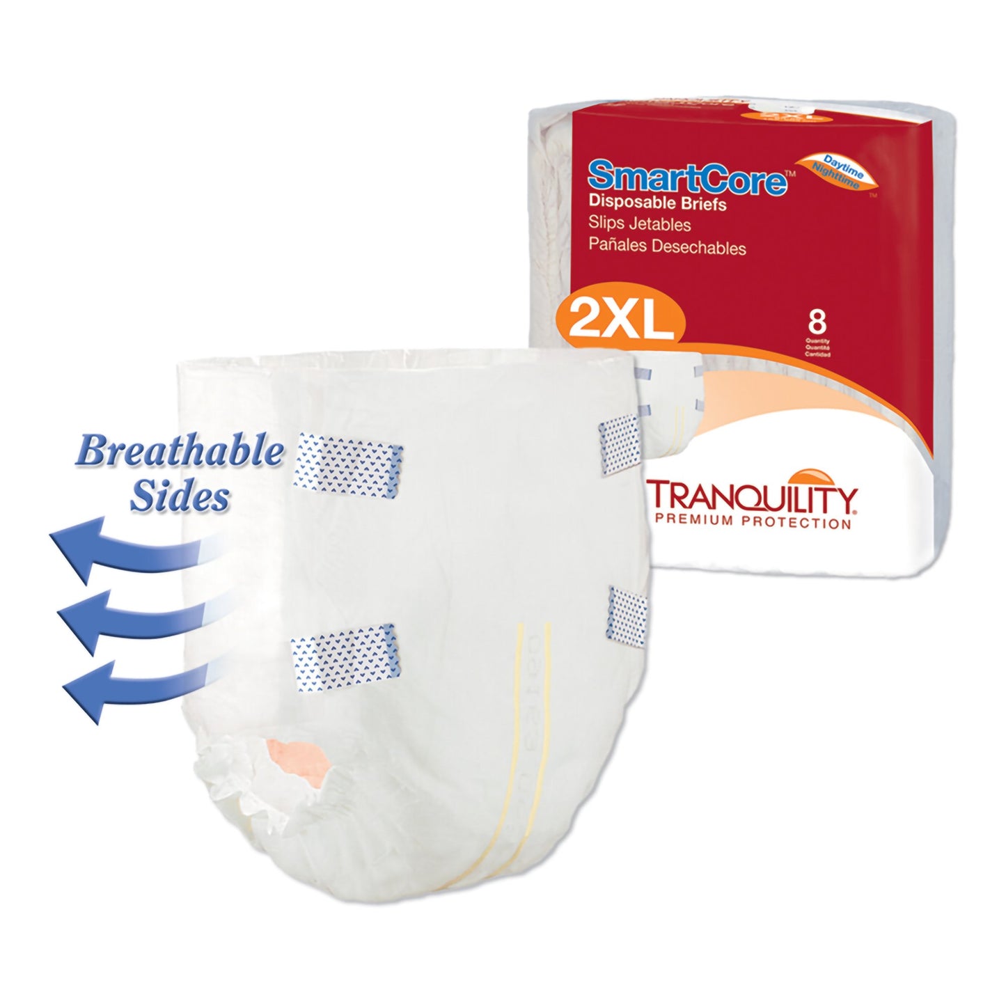 Tranquility SmartCore™ Unisex Adult Incontinence Brief 2X-Large Disposable Heavy Absorbency (801664_PK)