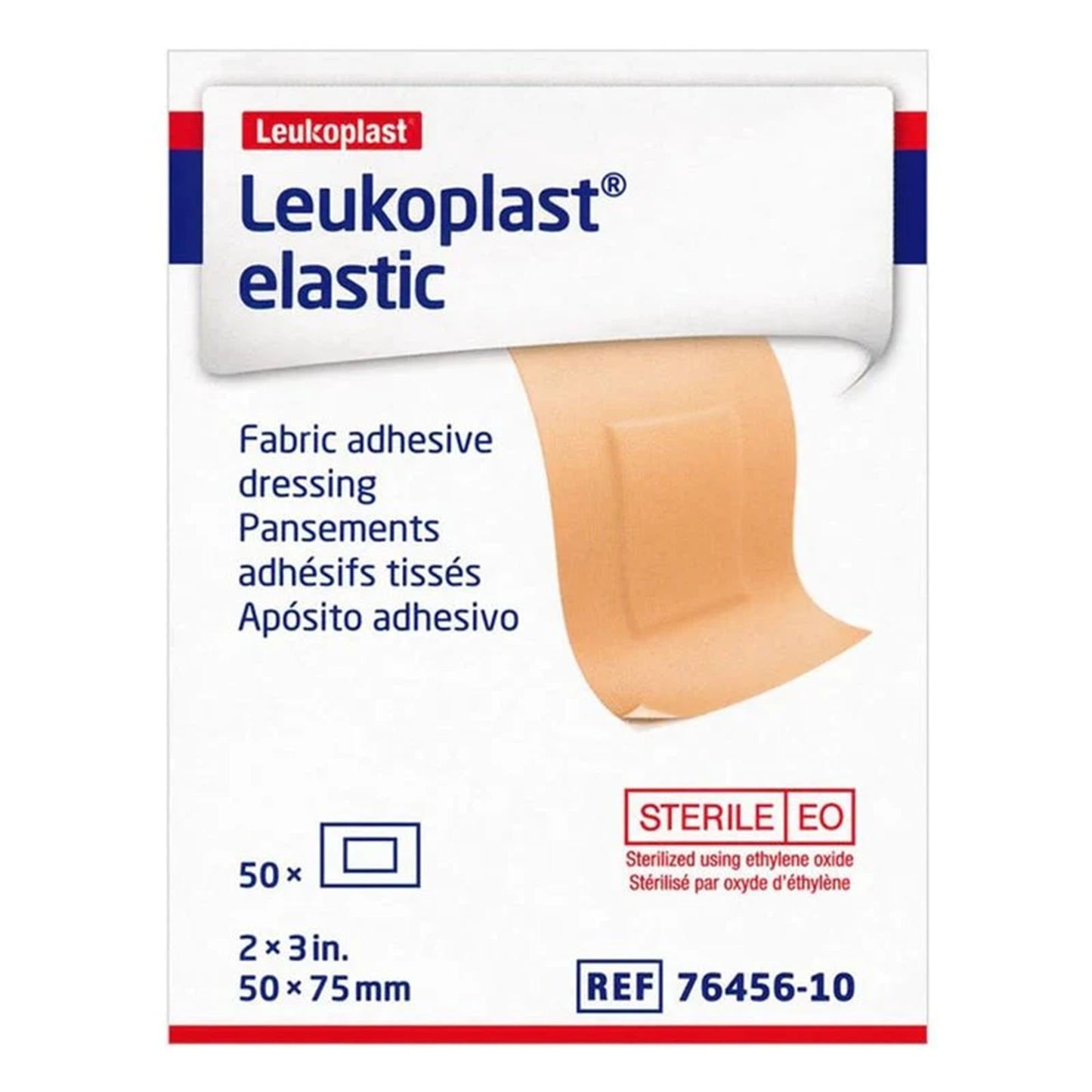 Leukoplast® Elastic Adhesive Strip 2 X 3 Inch Cross-Elastic Material Rectangle Tan Sterile (1212121_BX)