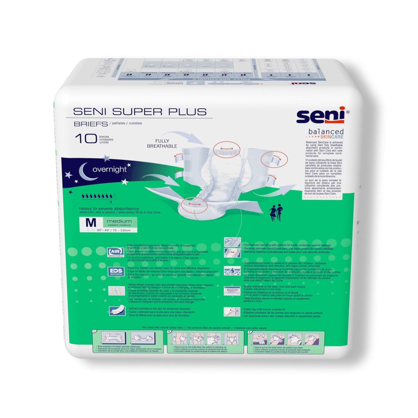 Seni® Super Plus Unisex Adult Incontinence Brief Medium Disposable Heavy Absorbency (1163825_PK)