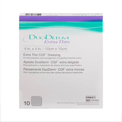 DuoDERM® Extra Thin CGF® Thin Hydrocolloid Dressing Film Backing 4 X 4 Inch Square Hydrocolloid / Film (187664_EA)