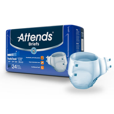 Attends® Unisex Youth Incontinence Brief Small Disposable Heavy Absorbency (959837_BG)