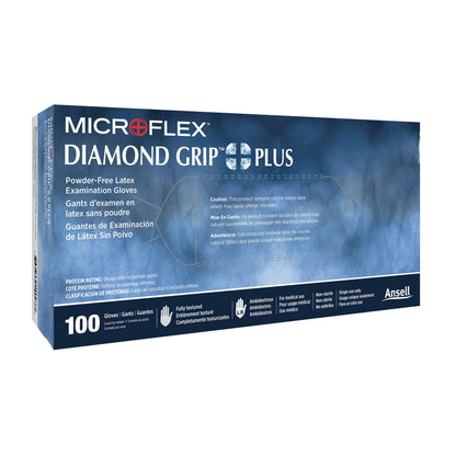 Diamond Grip Plus™ Exam Glove Large NonSterile Latex Standard Cuff Length Fully Textured White Not Rated (365975_BX)