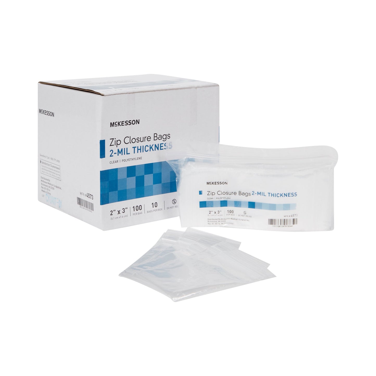 McKesson Reclosable Bag 2 X 3 Inch Polyethylene Clear Zipper Closure (957782_BG)