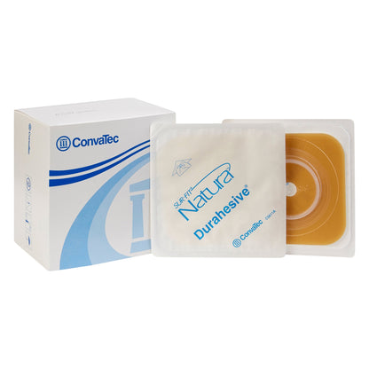 Sur-Fit Natura® Ostomy Barrier Trim to Fit, Extended Wear Durahesive® Without Tape 45 mm Flange Hydrocolloid 1 to 1-1/4 Inch Opening 4 X 4 Inch (461910_BX)
