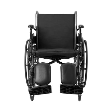 McKesson Lightweight Wheelchair Dual Axle Desk Length Arm Swing-Away Elevating Legrest Black Upholstery 18 Inch Seat Width Adult 300 lbs. Weight Capacity (1065285_EA)