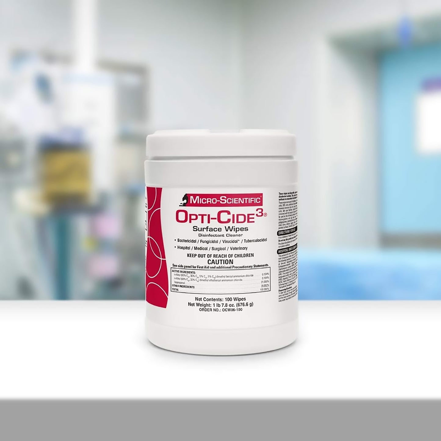 Opti-Cide3® Surface Disinfectant Cleaner Premoistened Broad Spectrum Manual Pull Wipe 100 Count Canister Alcohol Scent NonSterile (776909_CT)