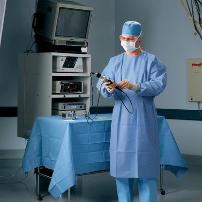 Halyard Protective Procedure Gown Large Blue NonSterile Not Rated Disposable (342890_PK)
