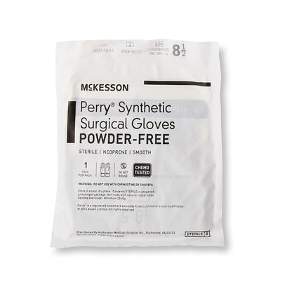 McKesson Perry® Performance Plus Surgical Glove Size 8.5 Sterile Polychloroprene Standard Cuff Length Smooth Dark Green Chemo Tested (1044741_CS)