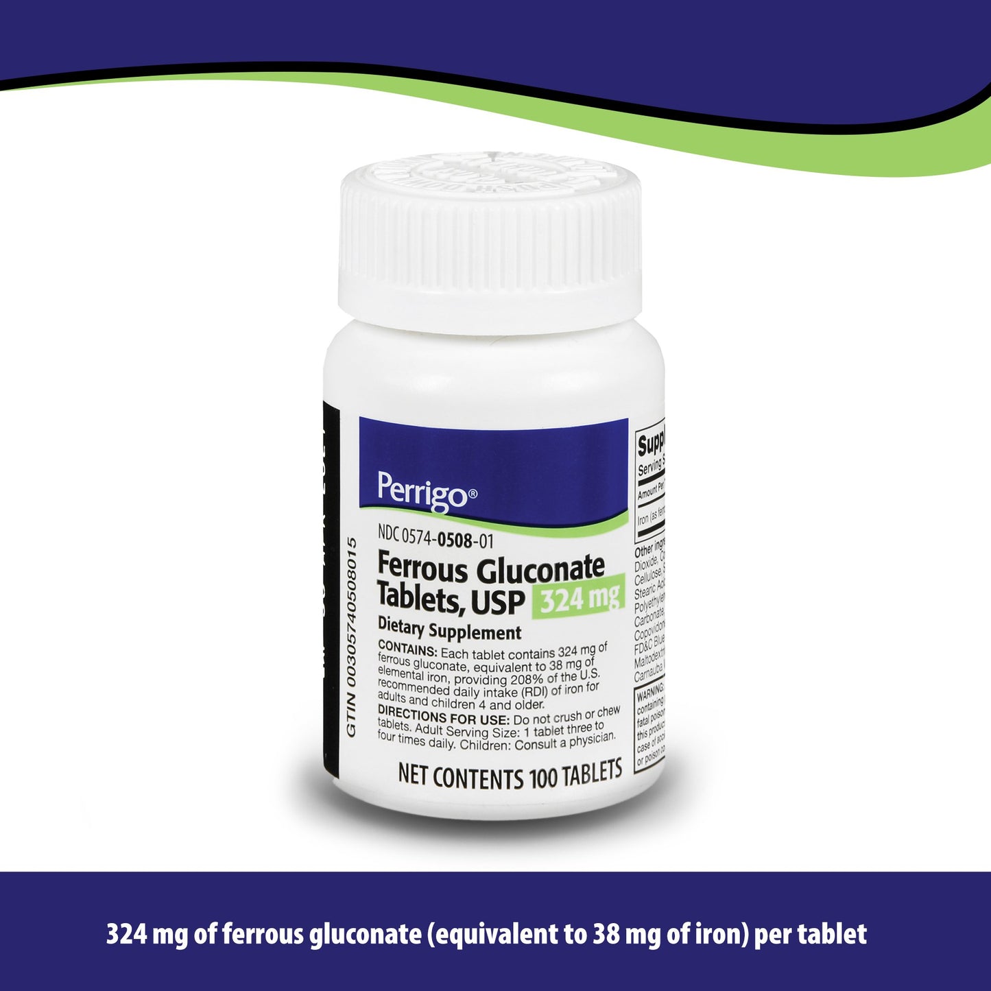 Perrigo Mineral Supplement Iron 324 mg Strength Tablet 100 per Bottle (734950_BT)