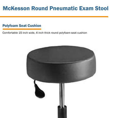 McKesson Exam Stool Backless Pneumatic Height Adjustment 5 Casters Black (566998_EA)